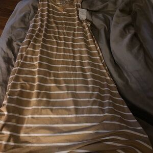 Time and Tru Tan and White Striped Dress